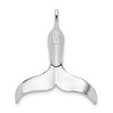 Sterling Silver Whale Tail Pendant, Polished Finish Nautical Beach Style Jewelry for Women or Unisex