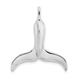 Sterling Silver Whale Tail Pendant, Polished Finish Nautical Beach Style Jewelry for Women or Unisex