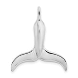 Sterling Silver Whale Tail Pendant, Polished Finish Nautical Beach Style Jewelry for Women or Unisex