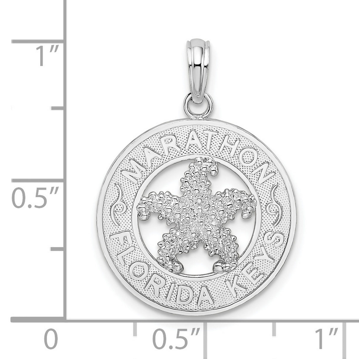 Sterling Silver Starfish Pendant, Textured Ocean Charm, Coastal Nautical Jewelry Souvenir