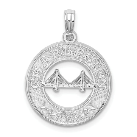Sterling Silver Pendant with Charleston Bridge and Arthur Ravenel Cutout, Skyline Travel Charm