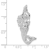 Sterling Silver Mermaid Pendant with Flowing Hair and Nautical Ocean Theme