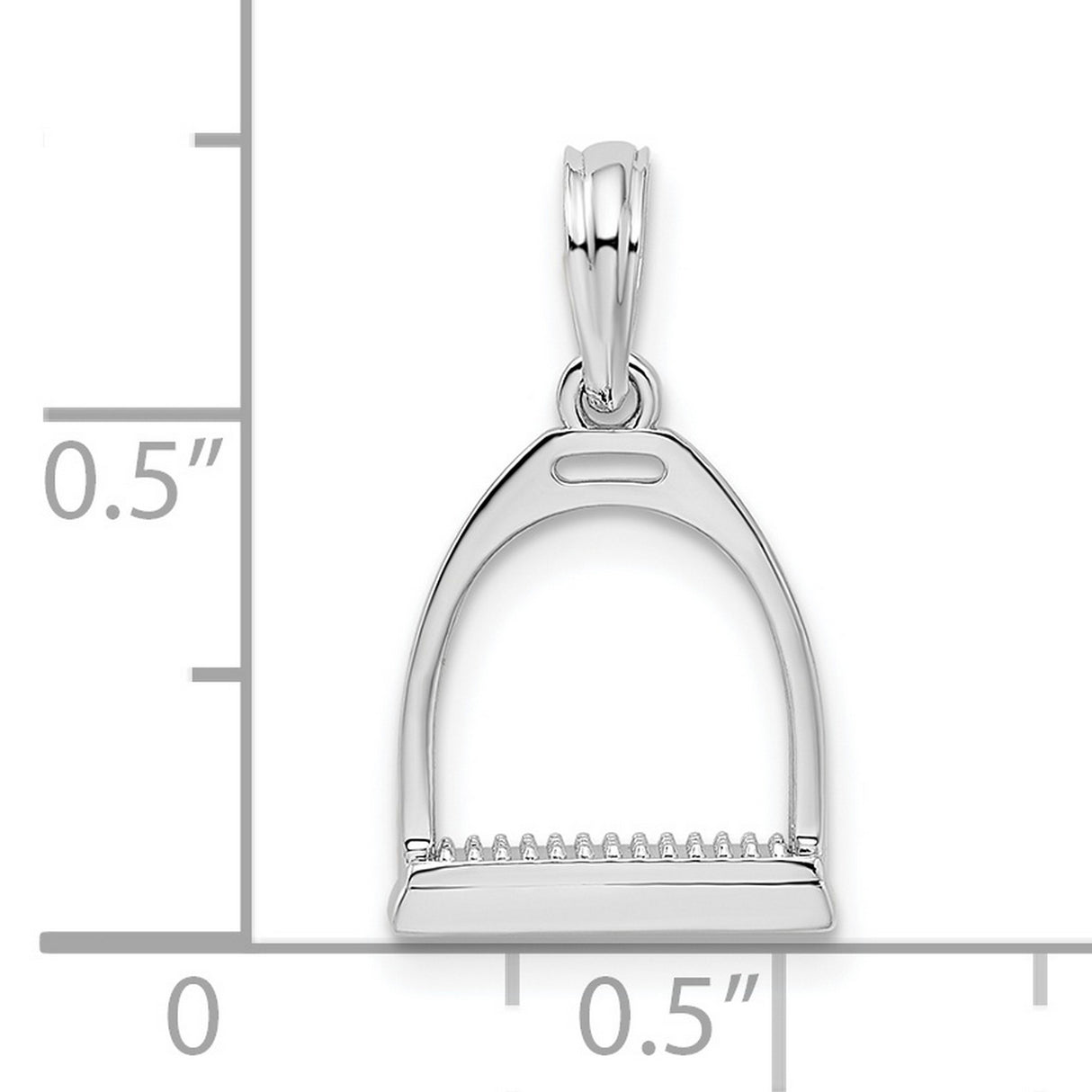 Sterling Silver Stirrup Pendant, Equestrian Horseback Riding Charm for Women