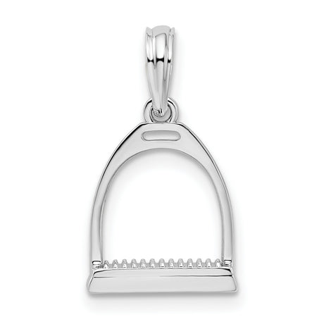 Sterling Silver Stirrup Pendant, Equestrian Horseback Riding Charm for Women