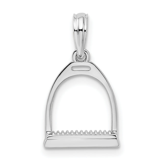 Sterling Silver Stirrup Pendant, Equestrian Horseback Riding Charm for Women