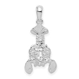 Sterling Silver Lobster Pendant, Detailed Nautical Marine Animal Charm, Unisex Ocean Jewelry