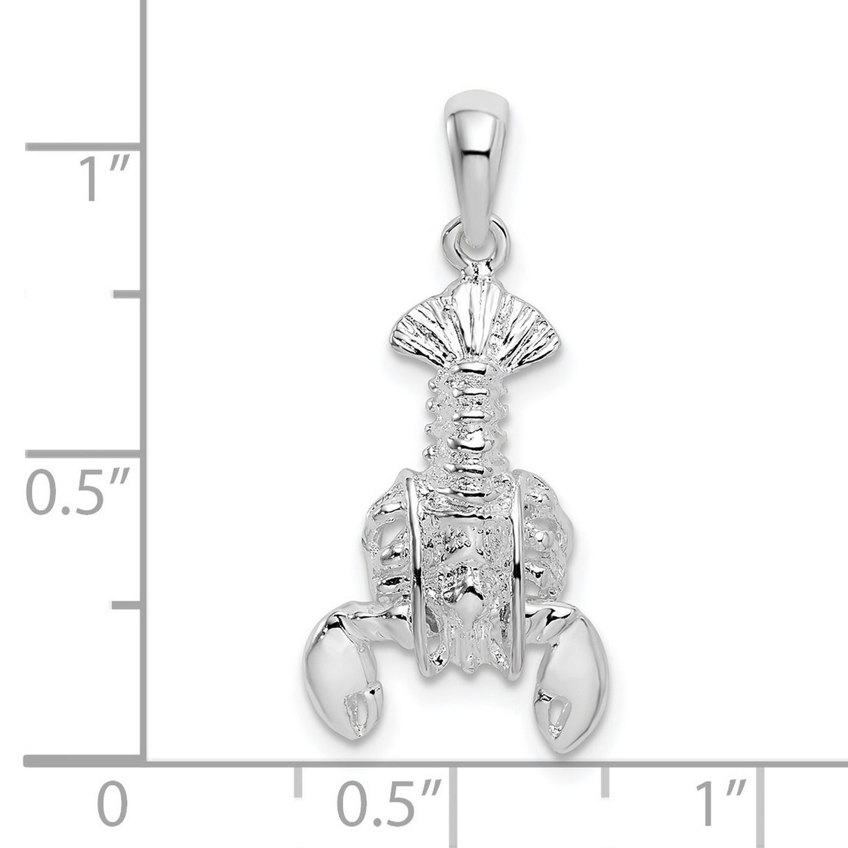 Sterling Silver Lobster Pendant, Detailed Nautical Marine Animal Charm, Unisex Ocean Jewelry