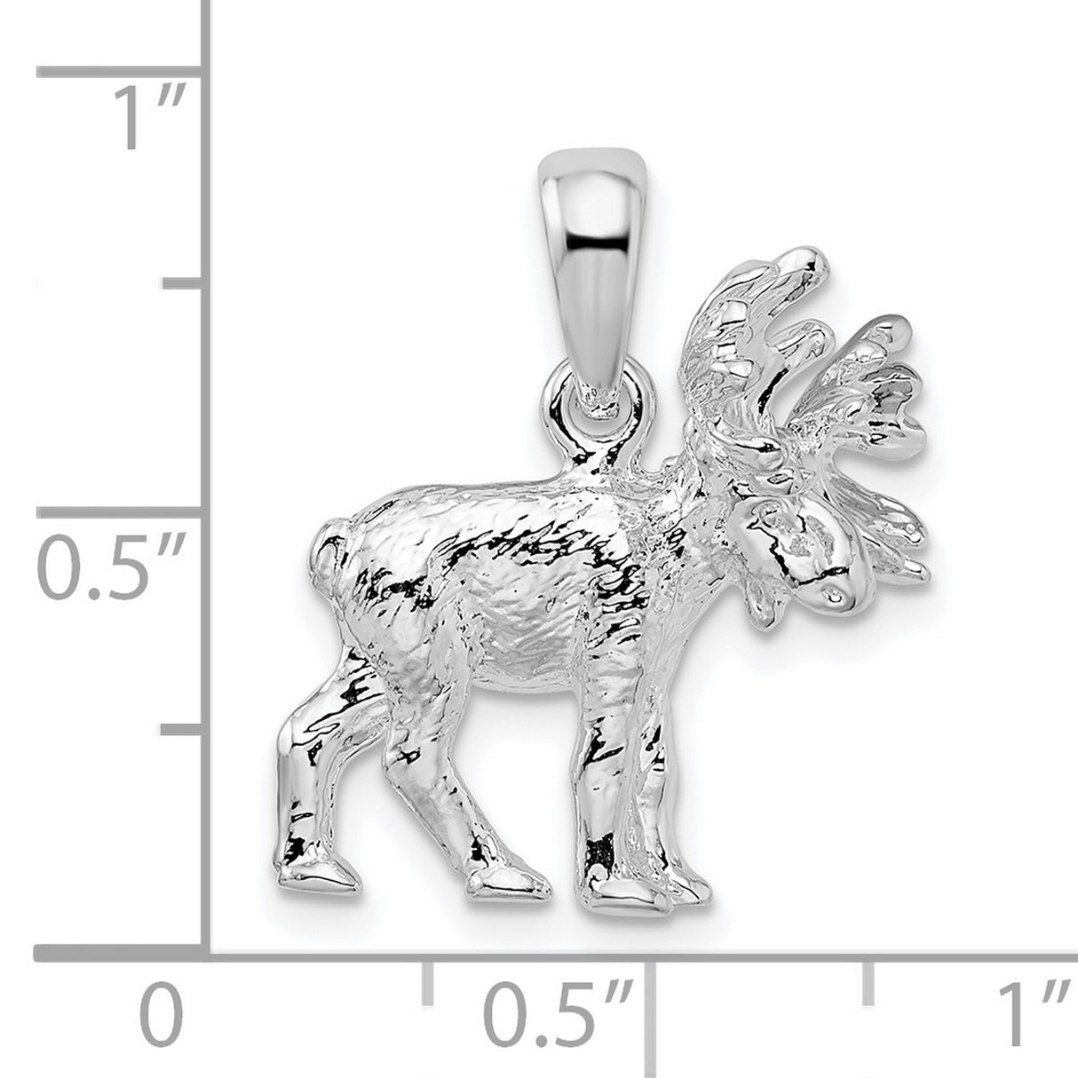Sterling Silver Moose Pendant with 3D Detailed Wilderness Animal Design, Unisex Wildlife Charm