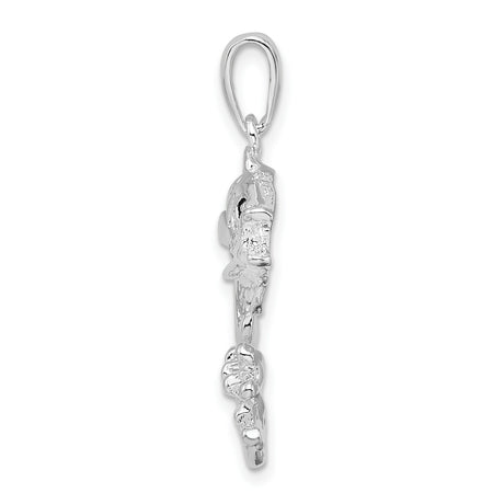 Sterling Silver Pendant, Jumping Fish Bass or Trout Design, Nature Fishing Theme, Unisex