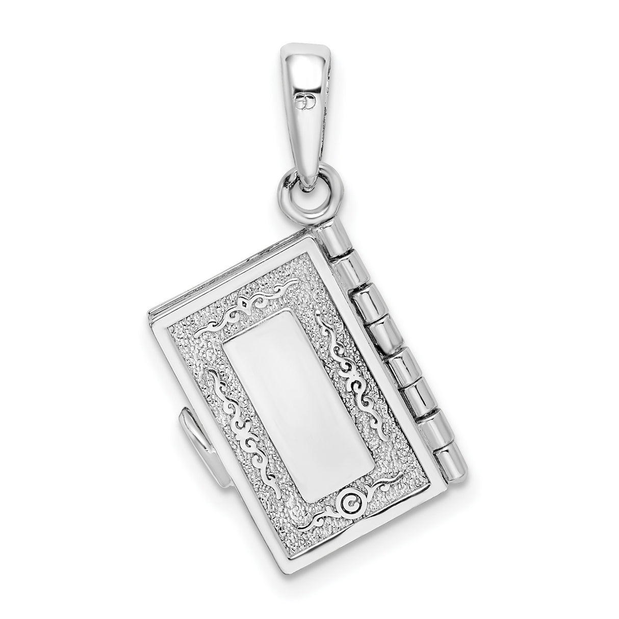 Polished Moveable 3D Lords Prayer Bible Charm Pendant in Real 925 Sterling Silver