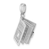 Polished Moveable 3D Lords Prayer Bible Charm Pendant in Real 925 Sterling Silver