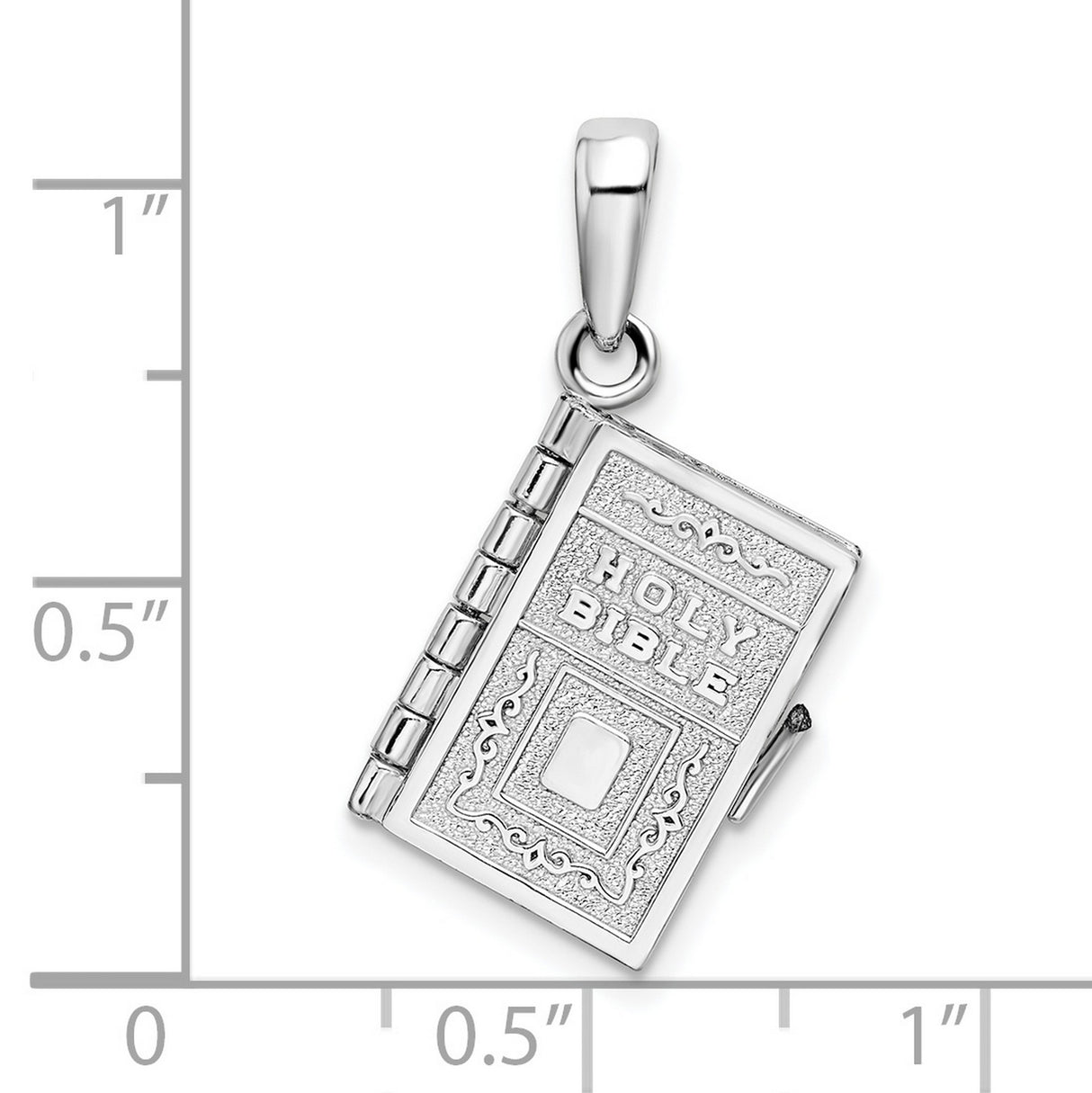 Polished Moveable 3D Lords Prayer Bible Charm Pendant in Real 925 Sterling Silver