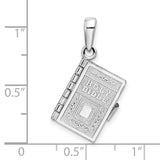 Polished Moveable 3D Lords Prayer Bible Charm Pendant in Real 925 Sterling Silver