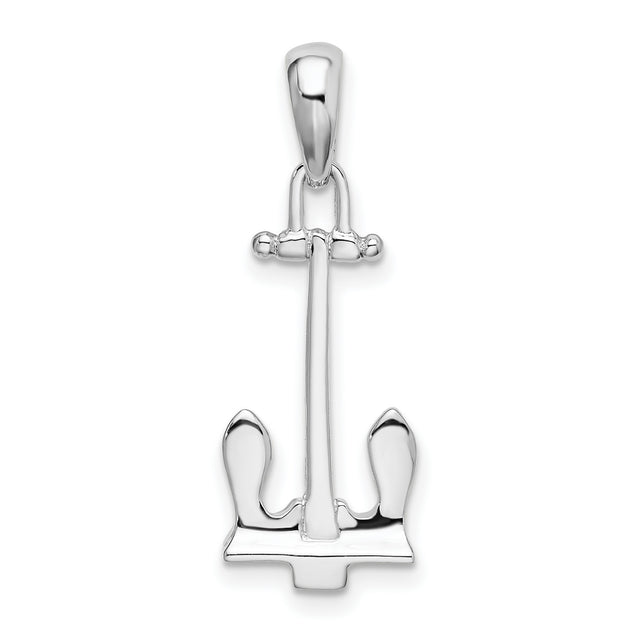Sterling Silver Anchor Pendant with Nautical Faith Symbol for Men and Unisex Wear