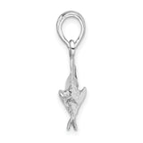 Sterling Silver Fish Pendant with 3D Angler Design, Nautical Ocean Charm for Men and Women