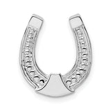 Sterling Silver Horseshoe Pendant Charm with Detailed Accents, Lucky Western Symbol