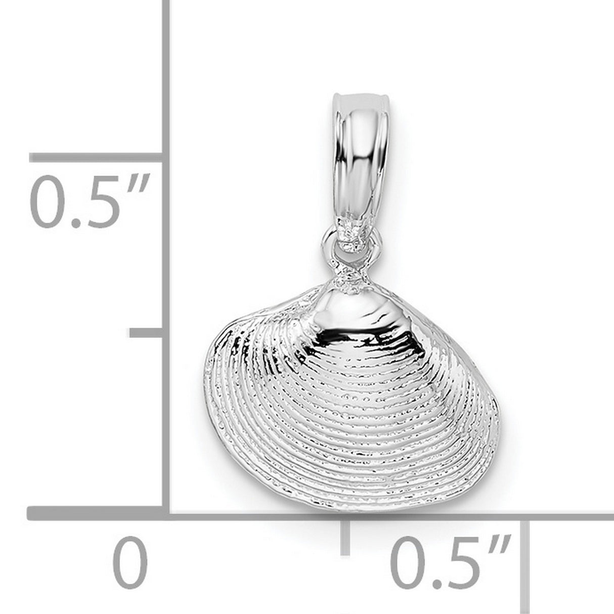 Sterling Silver Seashell Pendant with Realistic Clam Shell Design, Ocean Inspired Jewelry for Women