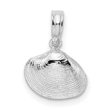 Sterling Silver Seashell Pendant with Realistic Clam Shell Design, Ocean Inspired Jewelry for Women