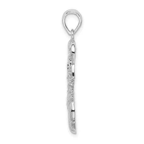 Sterling Silver Basketball Pendant with Detailed Hoop and Net Design, Unisex Sports Charm