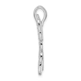 Sterling Silver Butterfly Pendant with Filigree Detailing and High Polish Finish