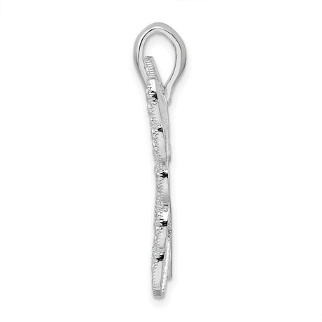 Sterling Silver Butterfly Pendant with Filigree Detailing and High Polish Finish