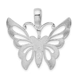 Sterling Silver Butterfly Pendant with Filigree Detailing and High Polish Finish