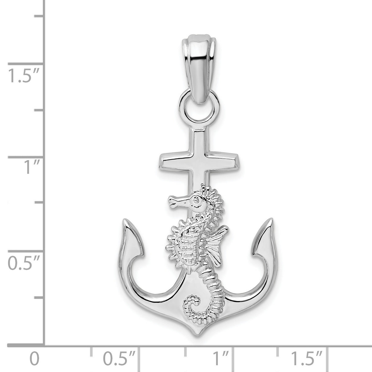 Sterling Silver Anchor and Seahorse Pendant, Nautical Cross Christian Ocean Jewelry