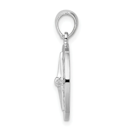 Sterling Silver Compass Pendant with Directional Rose, Nautical Travel and Guidance Theme