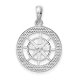 Sterling Silver Compass Pendant with Directional Rose, Nautical Travel and Guidance Theme