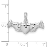Sterling Silver Claddagh Pendant with Heart, Crown, and Hands, Celtic Irish Heritage Symbol