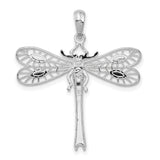 Sterling Silver Dragonfly Pendant with Openwork Wings and Nature-Inspired Design for Women