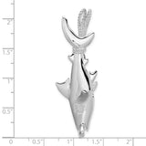 Sterling Silver Shark Pendant with Rope Detail Tail, 3D Hammerhead Ocean Theme for Men