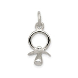 Sterling Silver Pacifier Charm Pendant, Symbolic Motherhood Jewelry for Bracelet or Necklace