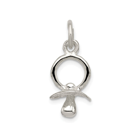 Sterling Silver Pacifier Charm Pendant, Symbolic Motherhood Jewelry for Bracelet or Necklace