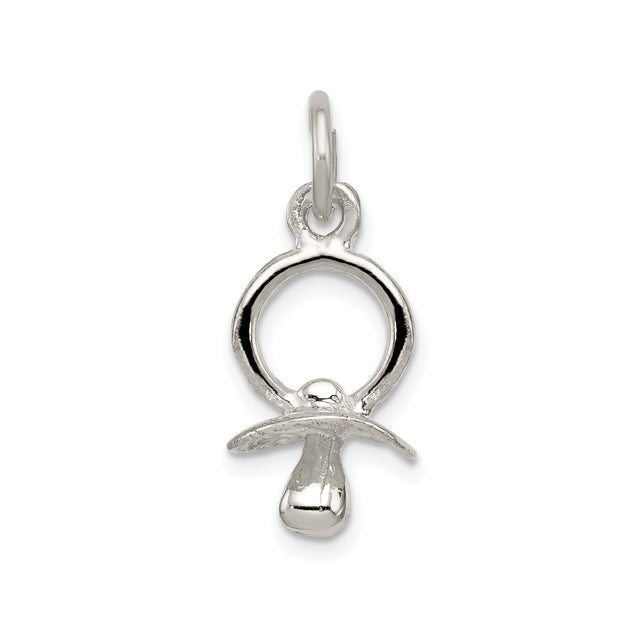 Sterling Silver Pacifier Charm Pendant, Symbolic Motherhood Jewelry for Bracelet or Necklace