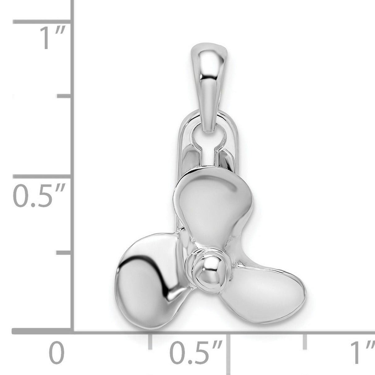 Sterling Silver Boat Propeller Pendant, Three Blade Nautical Charm for Ocean Enthusiasts