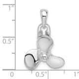 Sterling Silver Boat Propeller Pendant, Three Blade Nautical Charm for Ocean Enthusiasts