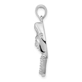 Polished Moveable Shark Head Charm Pendant in Real 925 Sterling Silver