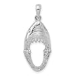 Polished Moveable Shark Head Charm Pendant in Real 925 Sterling Silver
