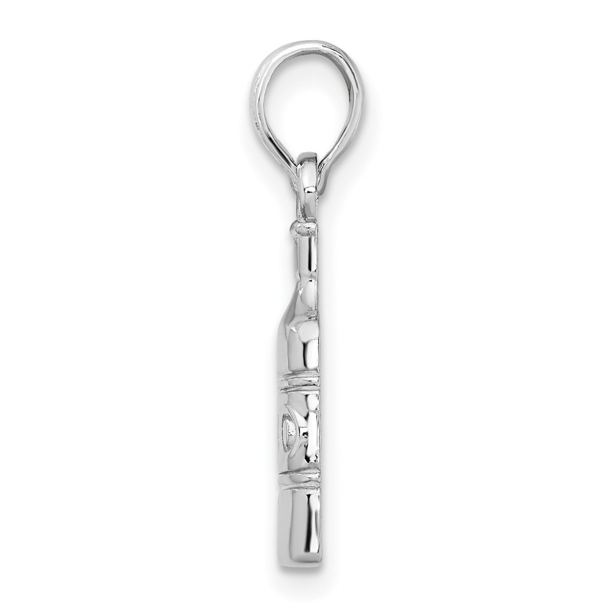 Sterling Silver Pendant Charm, Wine Bottle Design with VINO Engraving