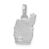 Sterling Silver Pendant with Grape Cluster and Wine Barrel, Rustic Vineyard Charm Design