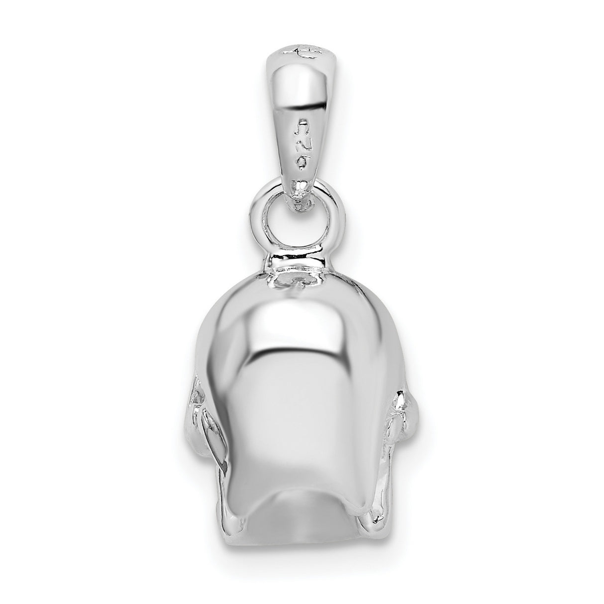 Sterling Silver Skull Pendant with Detailed Human Skull Design, Gothic Biker Style for Men