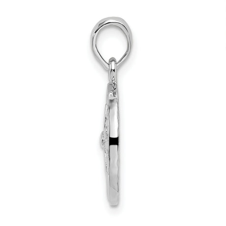 Sterling Silver Sand Dollar Pendant with Detailed Ocean Motif, Nautical Beach Theme for Women