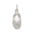 Sterling Silver Baby Shoe Charm Pendant with Bow Design, Sentimental Jewelry for Women