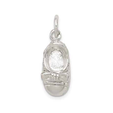 Sterling Silver Baby Shoe Charm Pendant with Bow Design, Sentimental Jewelry for Women