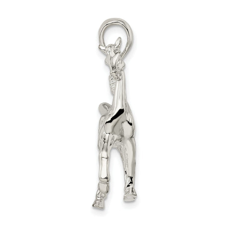 Sterling Silver Horse Pendant, 3D Prancing Horse Design, Western Style Animal Charm