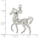 Sterling Silver Horse Pendant, 3D Prancing Horse Design, Western Style Animal Charm
