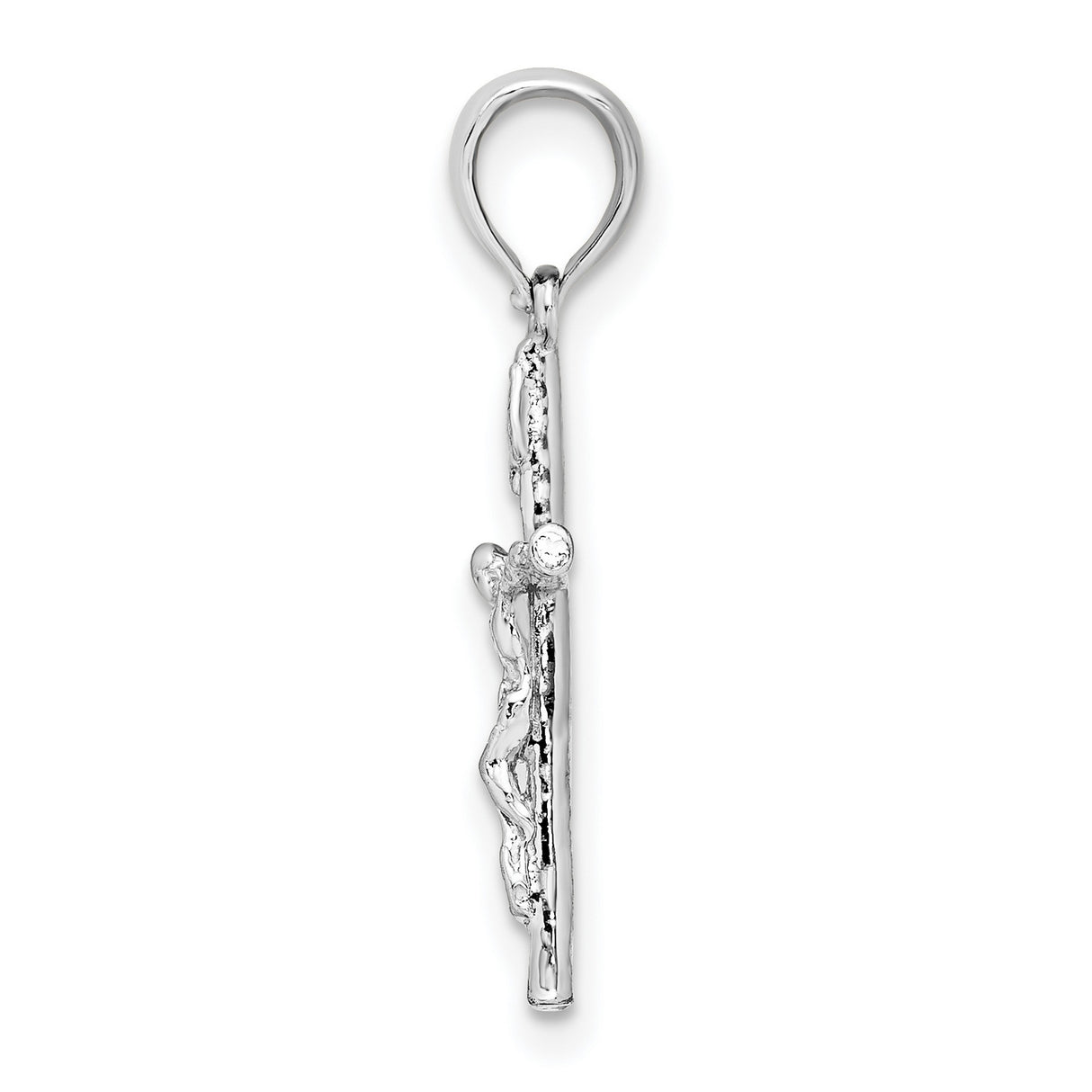 Sterling Silver Crucifix Cross Pendant with Detailed Christ Design, Religious Symbol for Men and Women