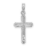 Sterling Silver Latin Cross Pendant with Rope Edge and Polished Finish