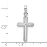 Sterling Silver Latin Cross Pendant with Rope Edge and Polished Finish